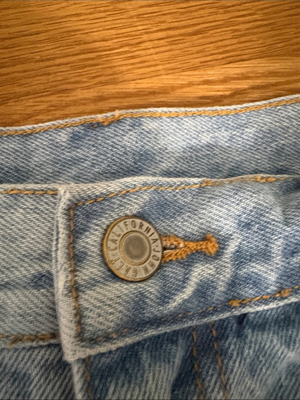 Light Blue Denim Mini Skirt - Classic Casual - Picture 2 of 4